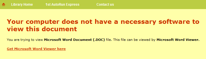 Viewers Library Page for DOC files